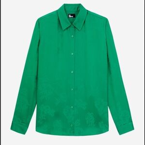 Green Blouse with Roses